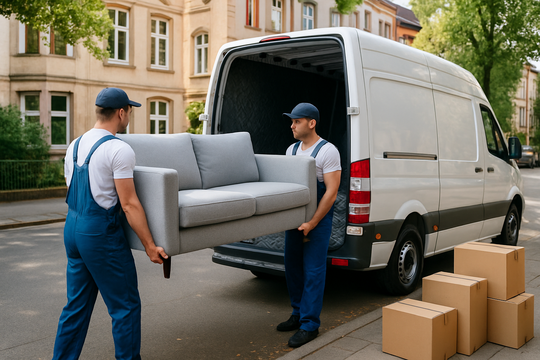 Möbeltransport per Beiladung Hannover – Sofa wird in den Transporter geladen